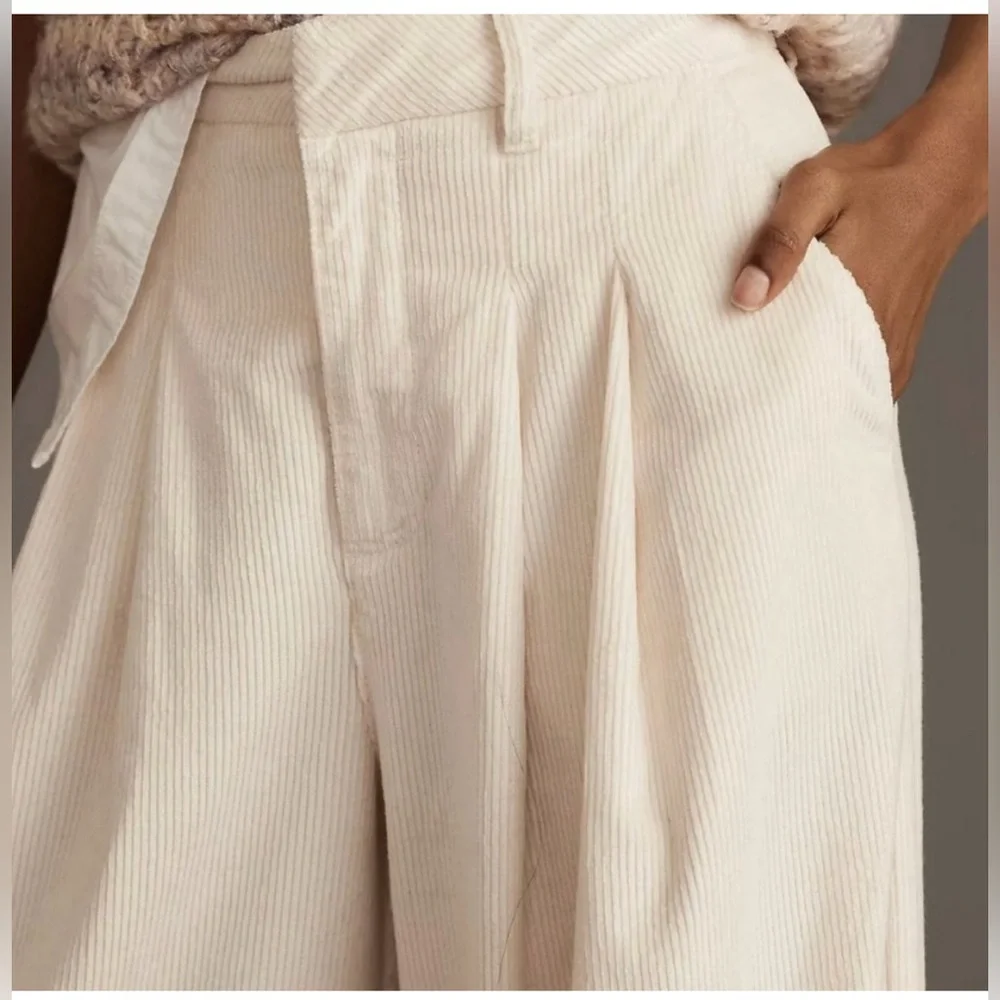Maeve The Avery Pleated Wide-Leg Trousers: Corduroy Edition - Picture 2 of 7
